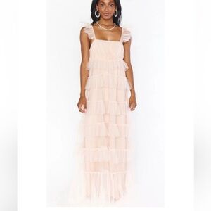 Show Me Your MuMu Blush Fairytale Maxi Tiered Dress